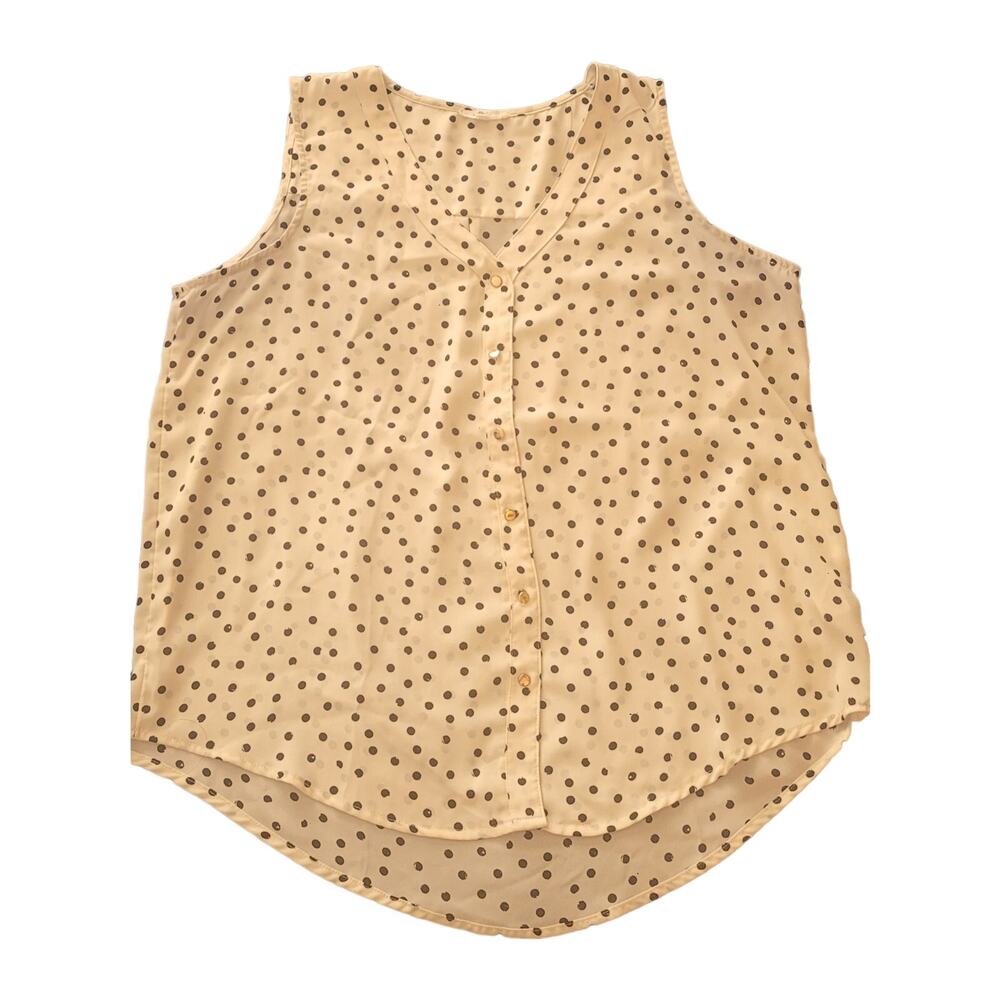 Maurices Polka Dot  Button Up Sleeveless Blouse